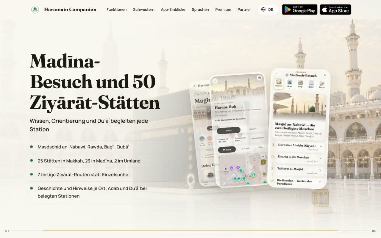 Haramain Companion në kompjuter, regjistrim ekrani
